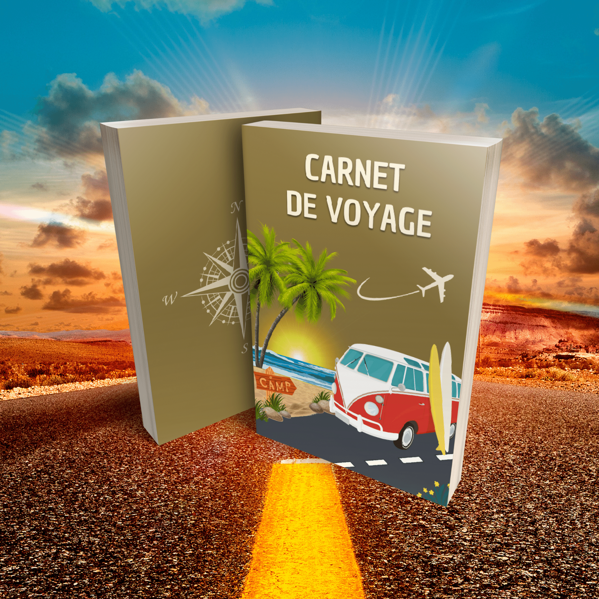 Carnet de voyage Vanlife à personnaliser et à remplir - 114 pages