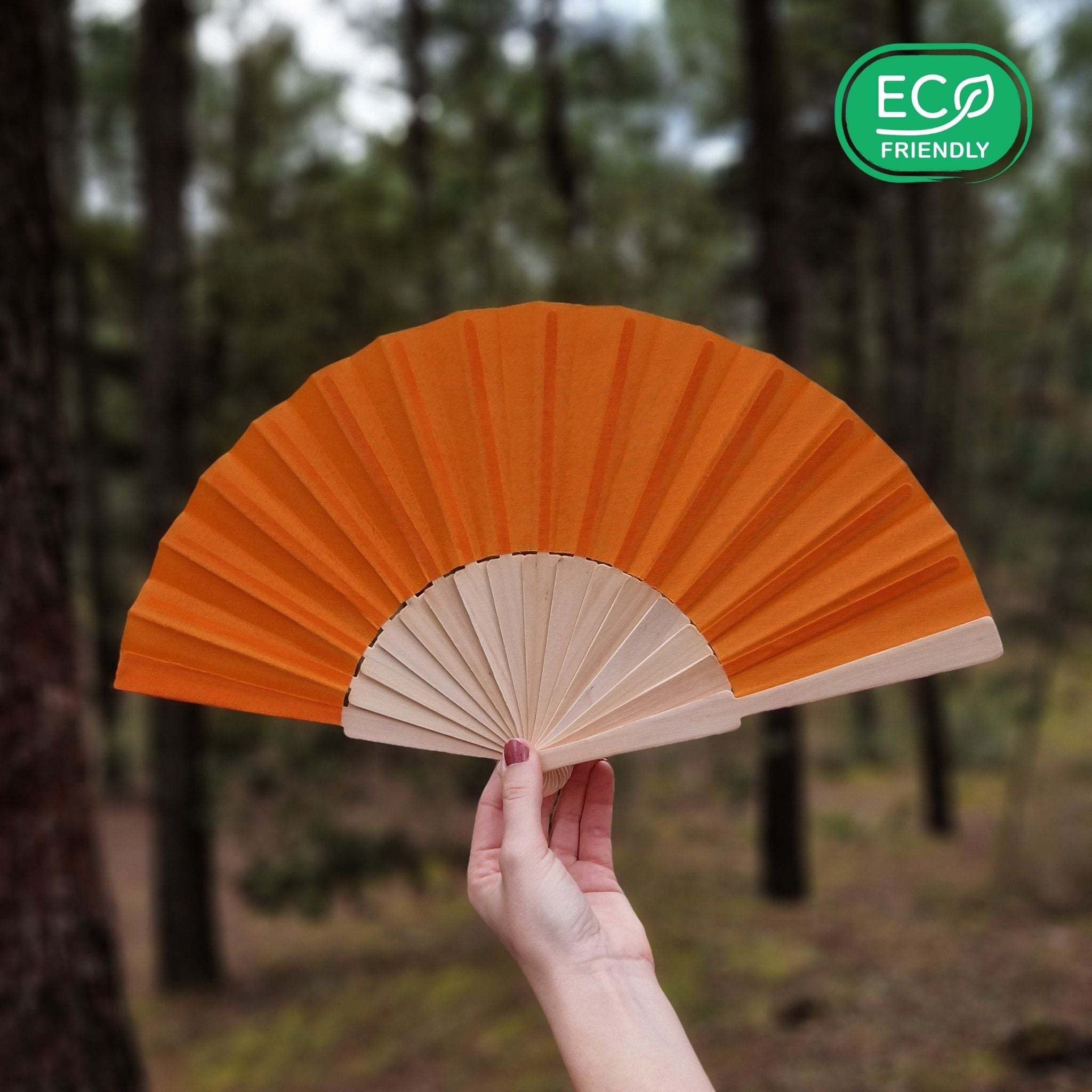 Éventails pliants Borneo en bois naturel