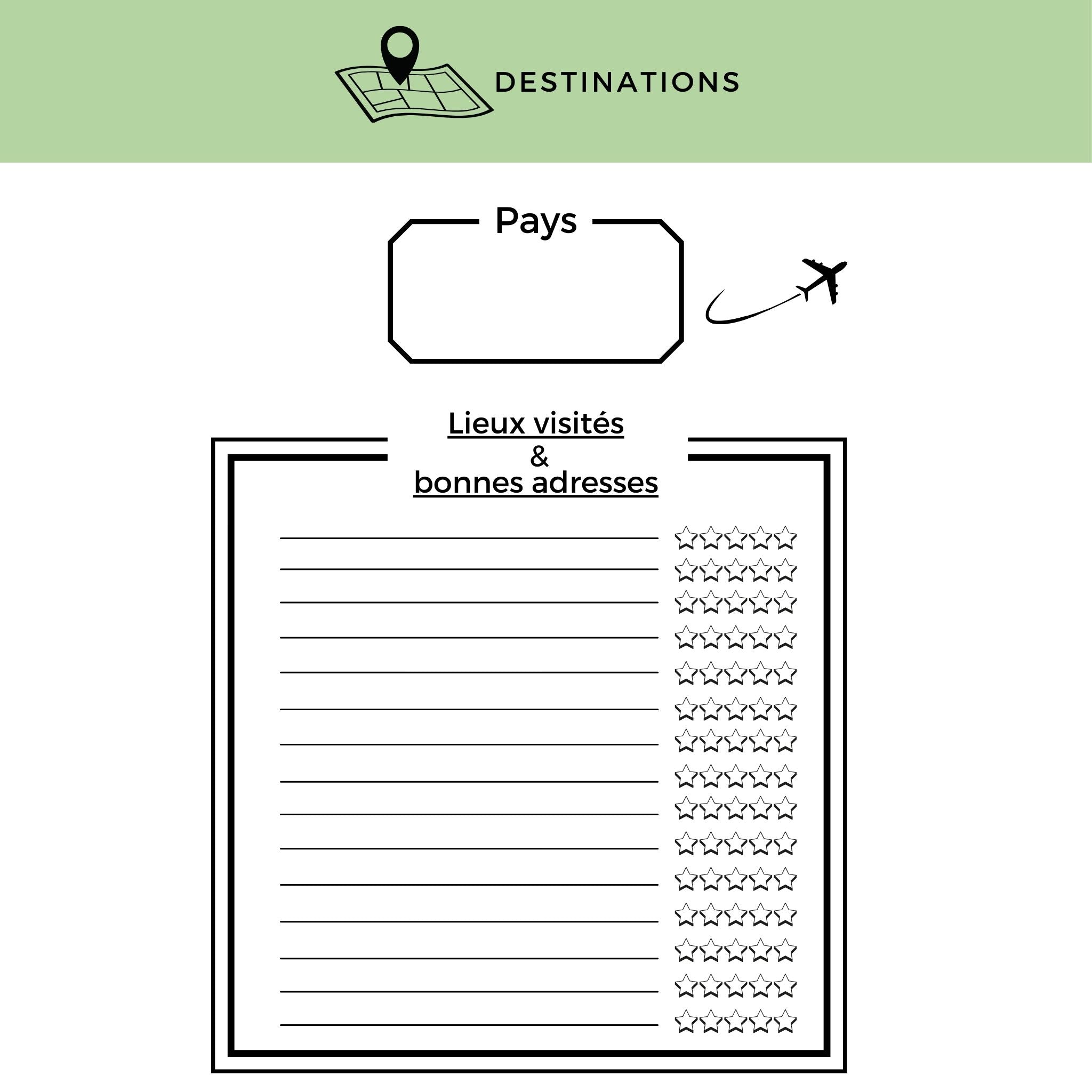 Carnet de voyage Safari à personnaliser et à remplir - 114 pages