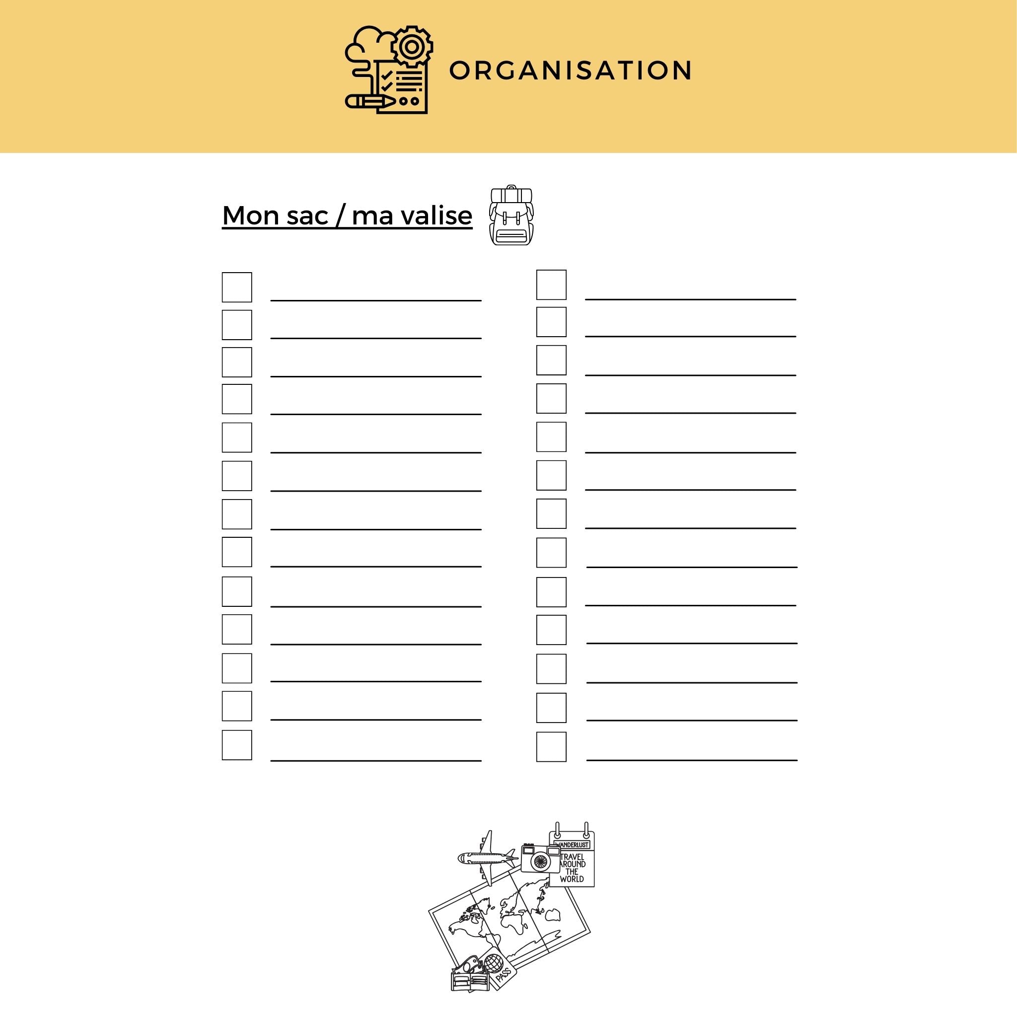 Carnet de voyage Nomade à personnaliser et à remplir - 114 pages