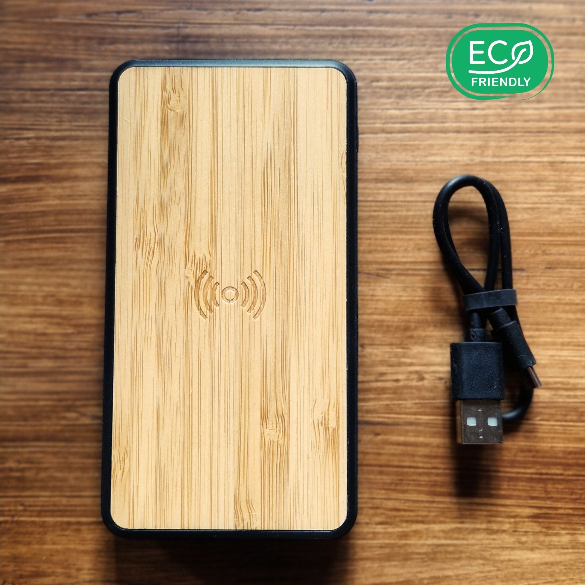 Batterie externe de voyage Zagora 8000 mAh en bambou naturel