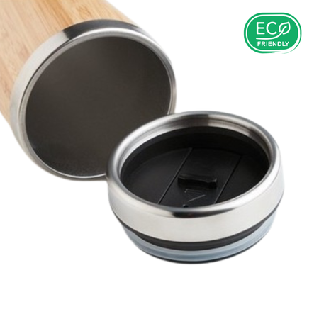 Gourde eco-friendly Fuji 400 ml avec finition bambou naturel