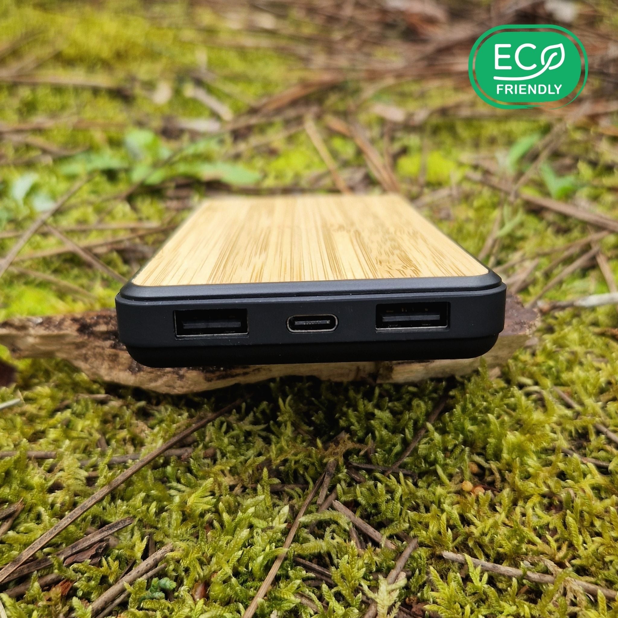 Batterie externe de voyage Zagora 8000 mAh en bambou naturel
