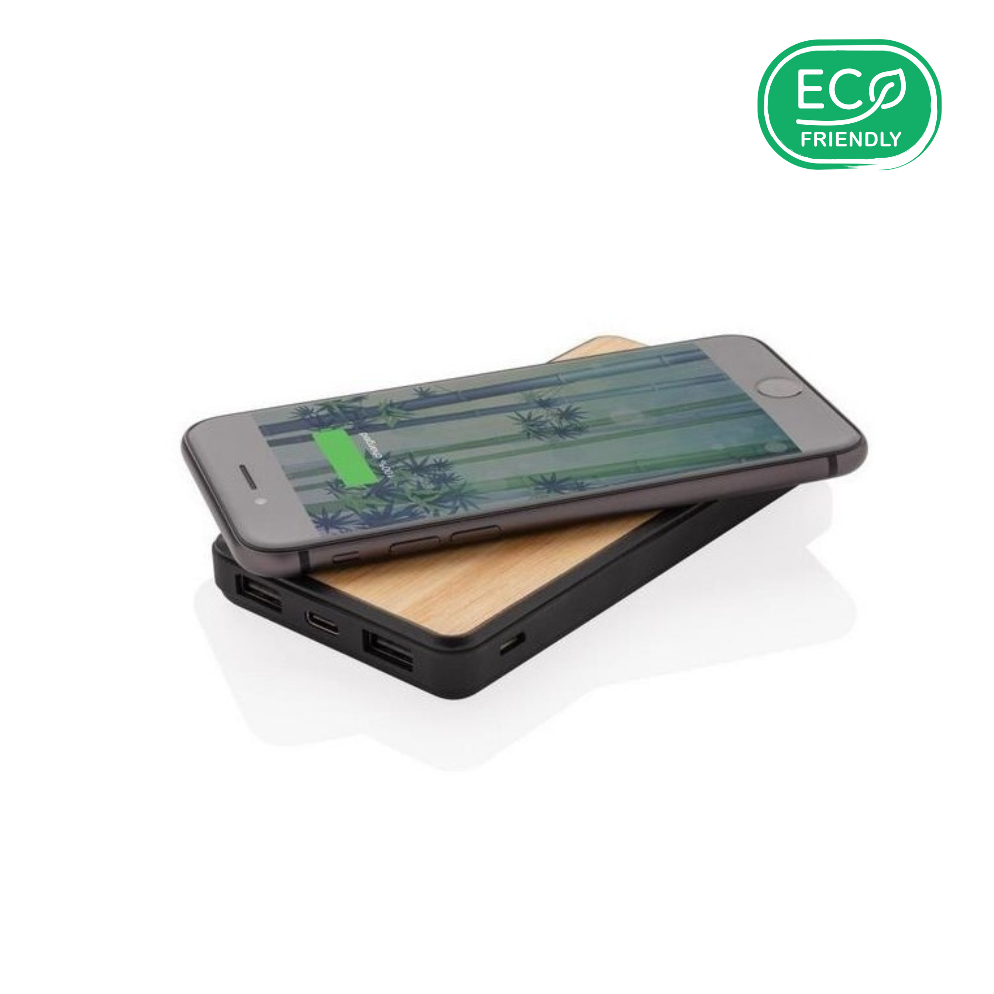 Batterie externe de voyage Zagora 8000 mAh en bambou naturel