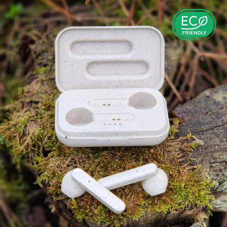 Écouteurs sans fil eco-friendly Cuzco en canne de blé - bluetooth