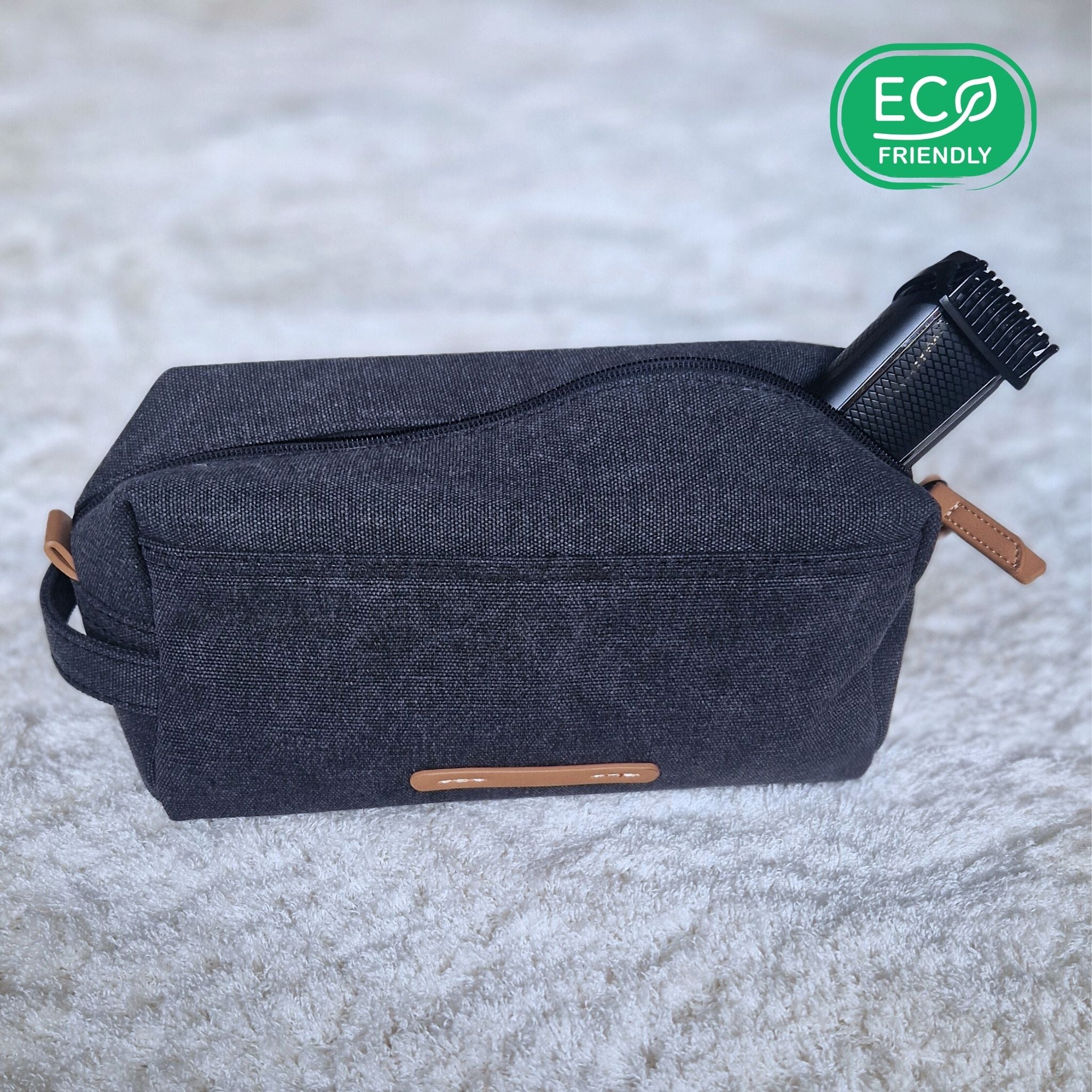 Trousse de toilette de voyage Tasmania en toile recyclée - 3 couleurs