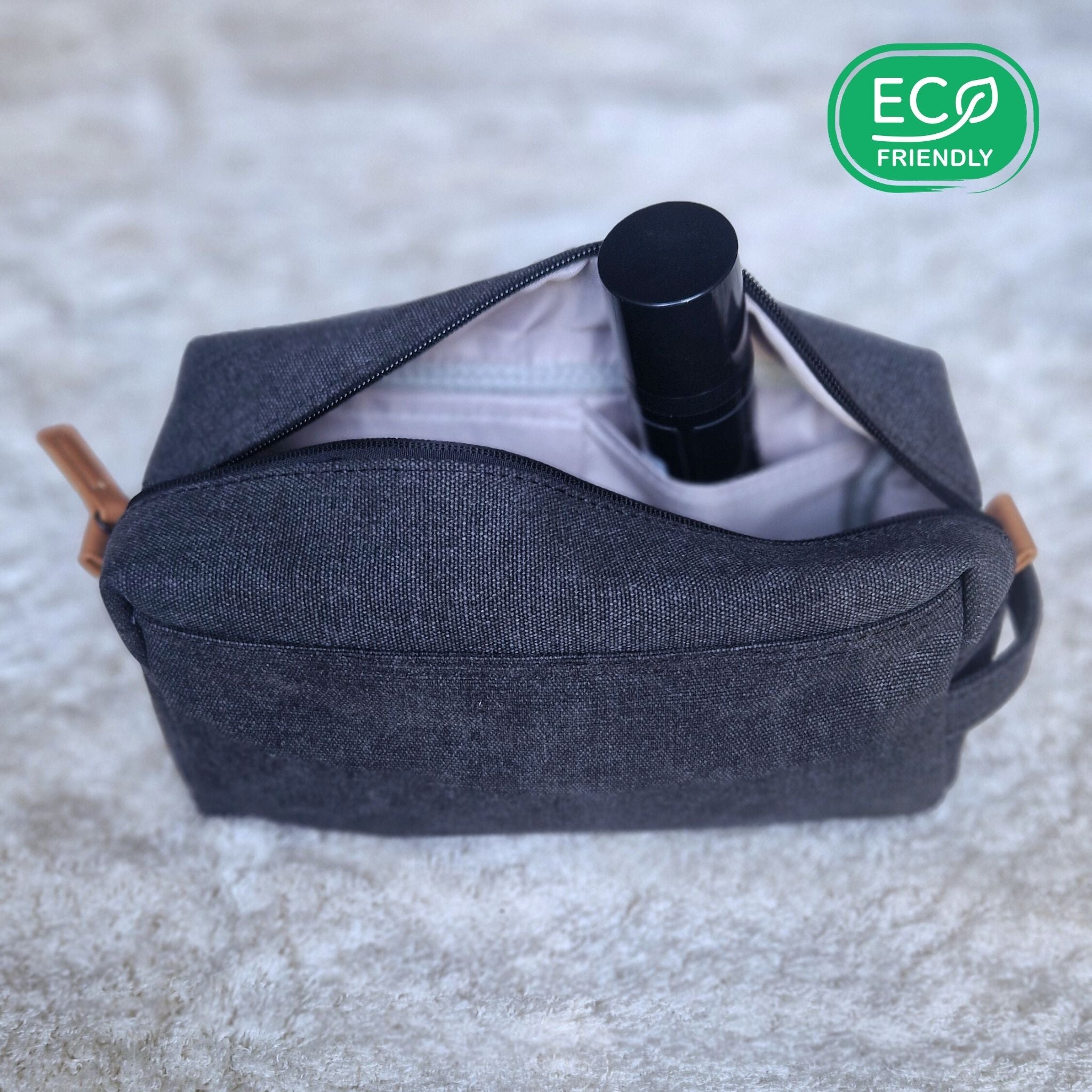 Trousse de toilette de voyage Tasmania en toile recyclée - 3 couleurs