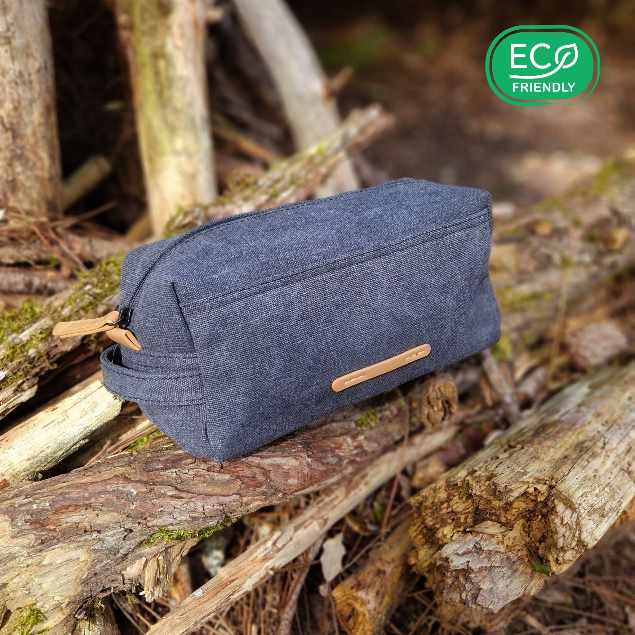 Trousse de toilette de voyage Tasmania en toile recyclée - 3 couleurs