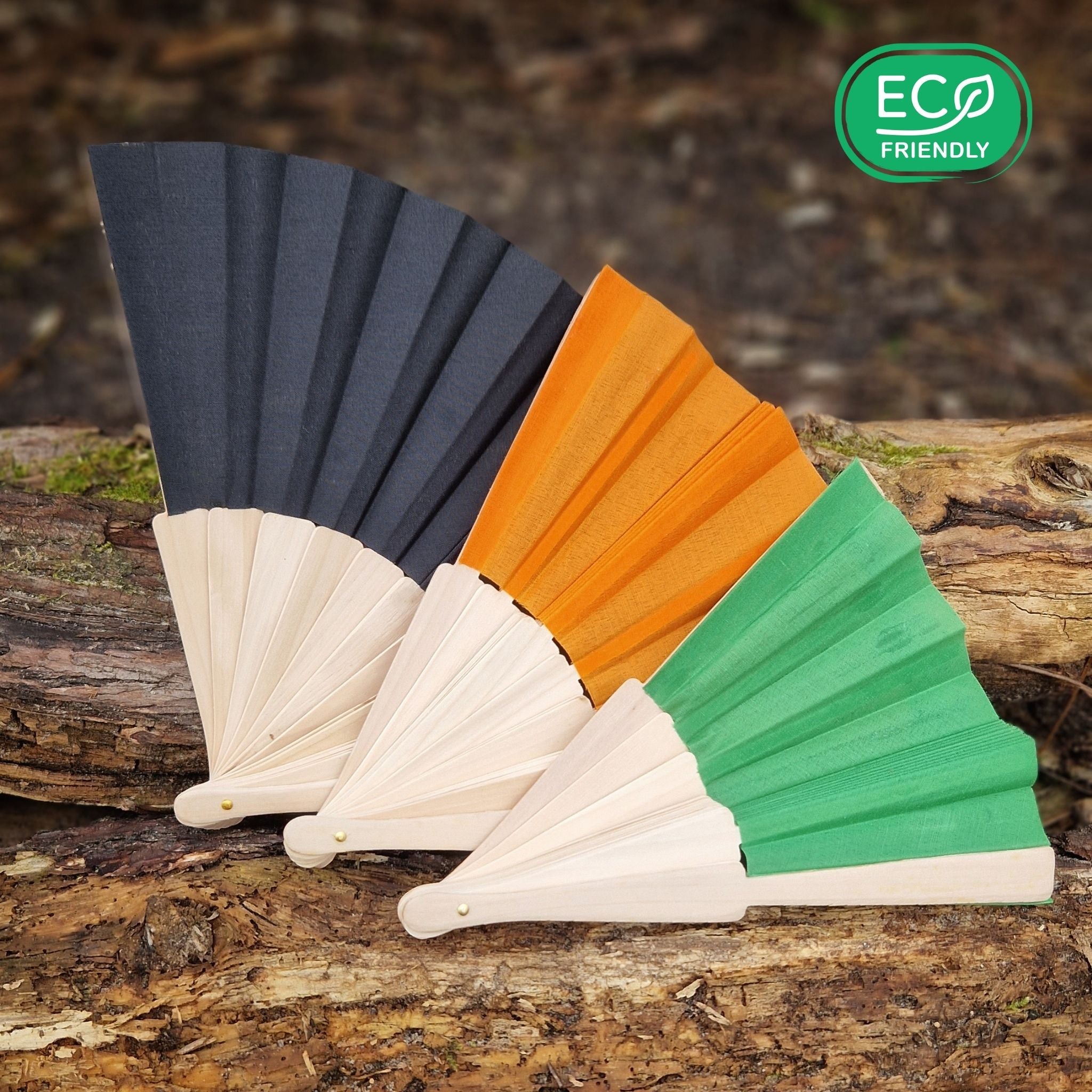 Éventails pliants Borneo en bois naturel