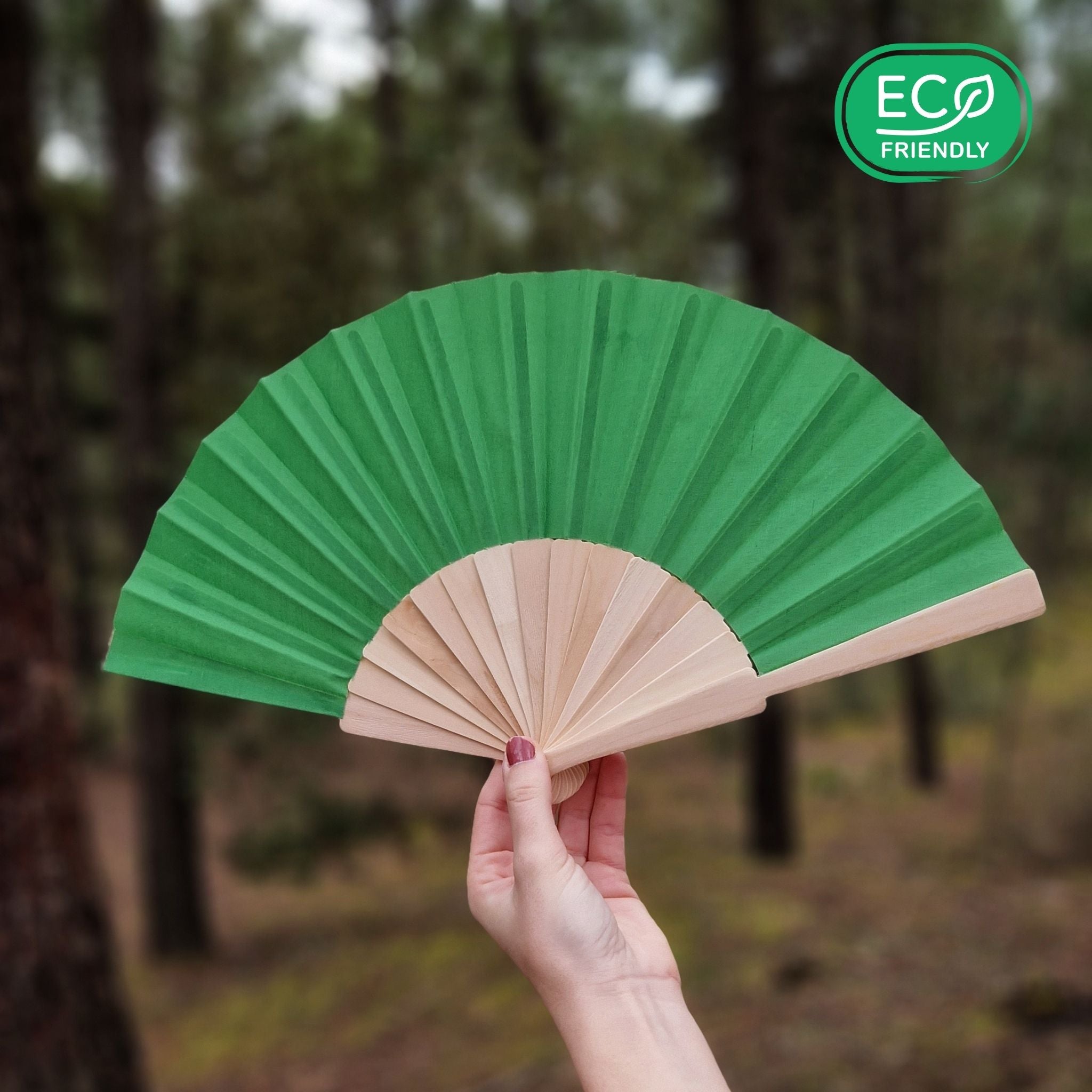 Éventails pliants Borneo en bois naturel