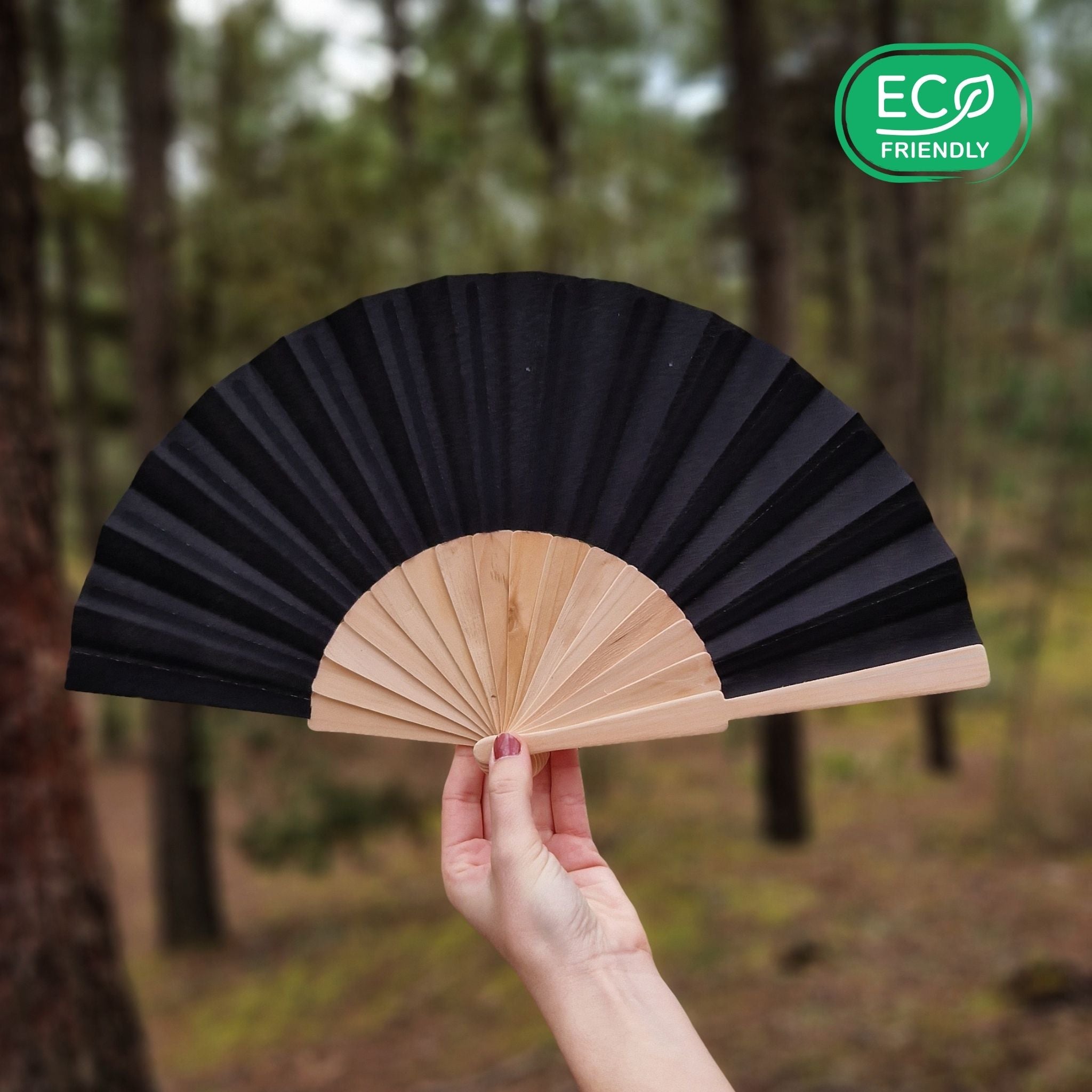 Éventails pliants Borneo en bois naturel