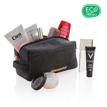 Trousse de toilette de voyage Tasmania en toile recyclée - 3 couleurs
